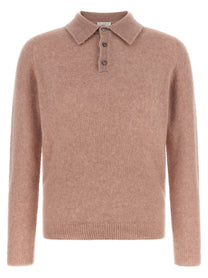 Roberto Collina Cashmere and Silk Polo Shirt Blue