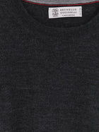 Brunello Cucinelli Men's Cashmere and Silk Sweater Grey, view 3