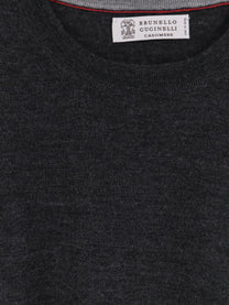 Brunello Cucinelli Men's Cashmere and Silk Sweater Grey
