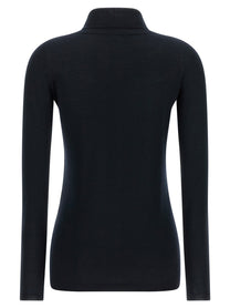 Fabiana Filippi Cashmere and Silk Turtleneck Sweater Blue