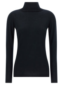 Fabiana Filippi Cashmere and Silk Turtleneck Sweater Blue