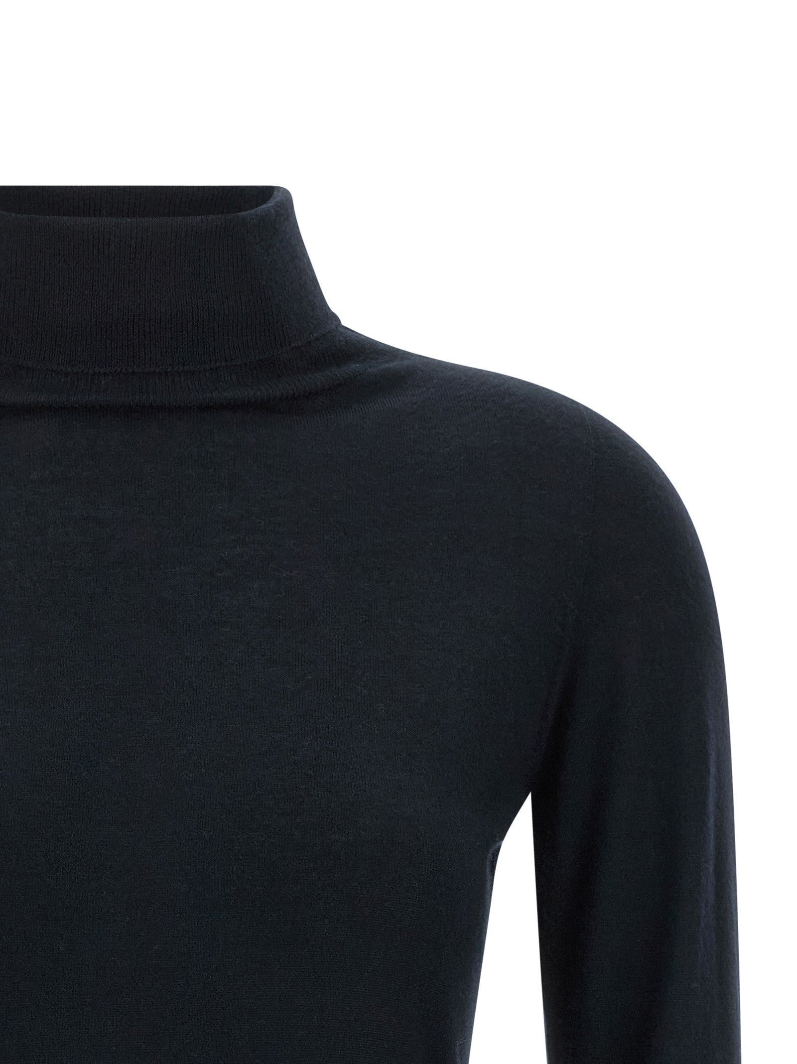 Fabiana Filippi Cashmere and Silk Turtleneck Sweater Blue