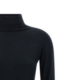 Fabiana Filippi Cashmere and Silk Turtleneck Sweater Blue