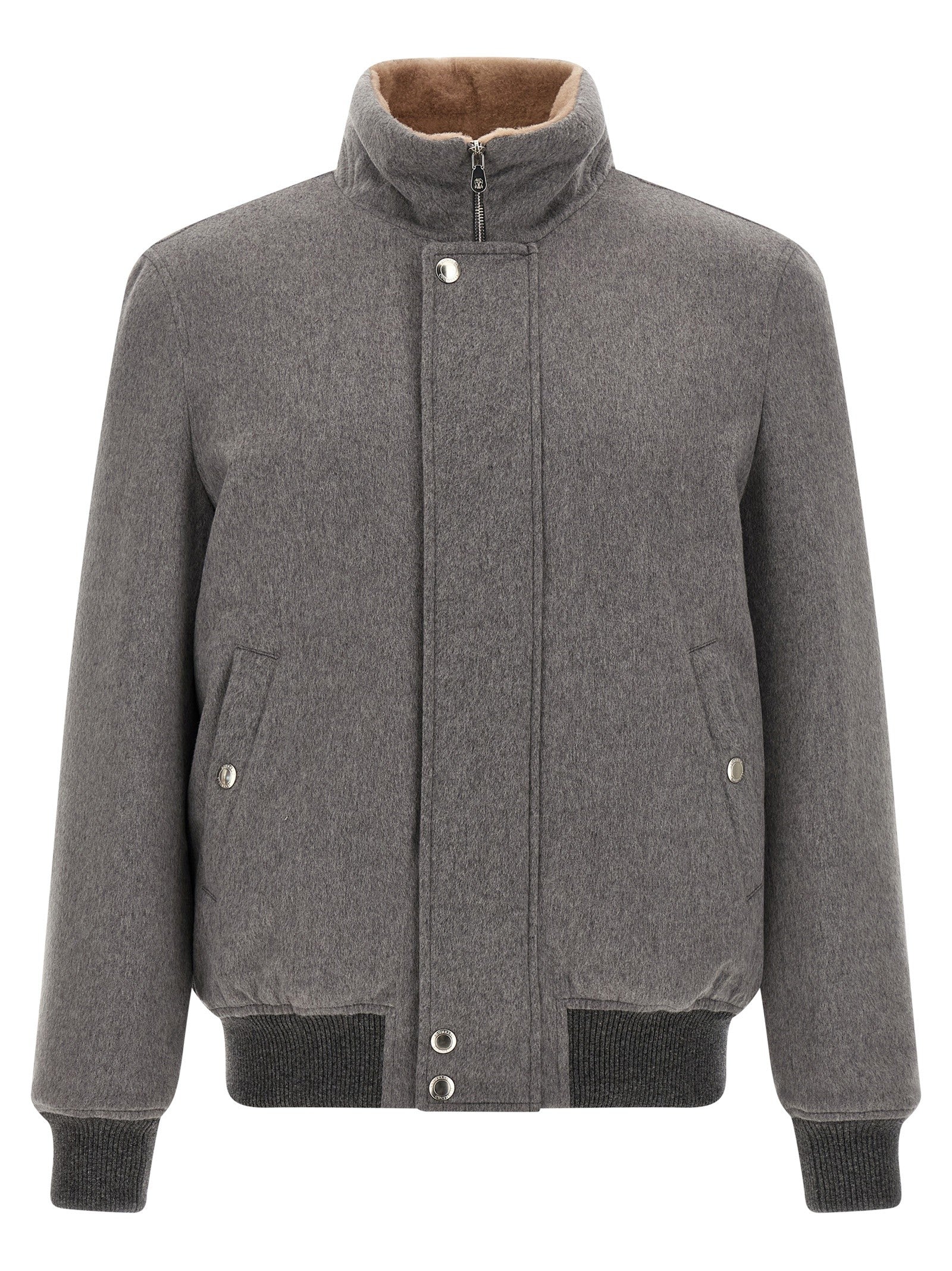 Brunello Cucinelli Cashmere and Vicuna Jacket Grey