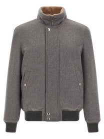 Brunello Cucinelli Cashmere and Vicuna Jacket Grey