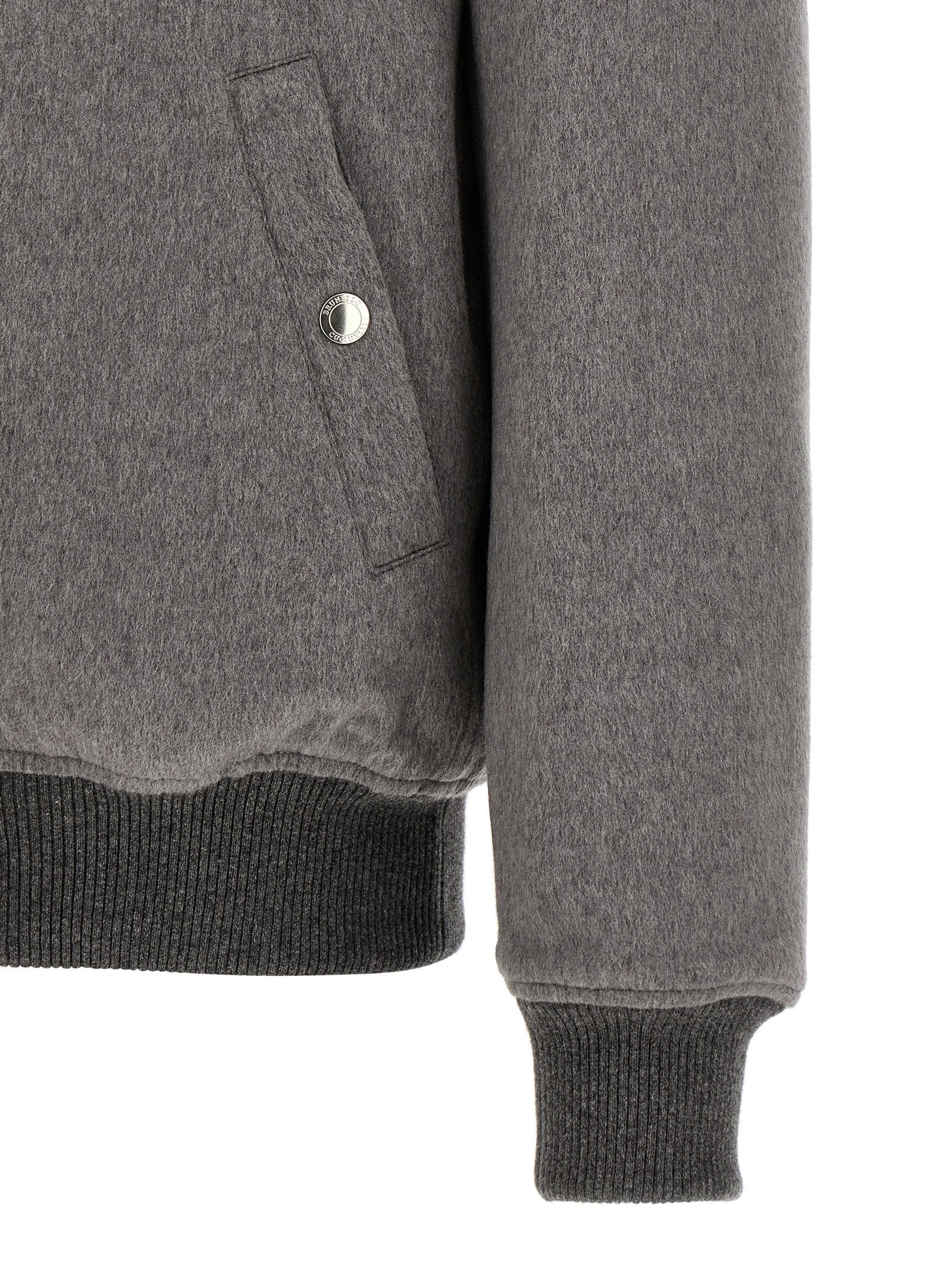 Brunello Cucinelli Cashmere and Vicuna Jacket Grey