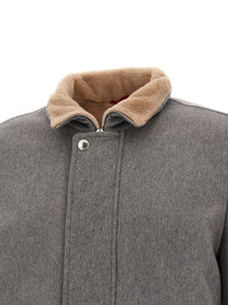 Brunello Cucinelli Cashmere and Vicuna Jacket Grey