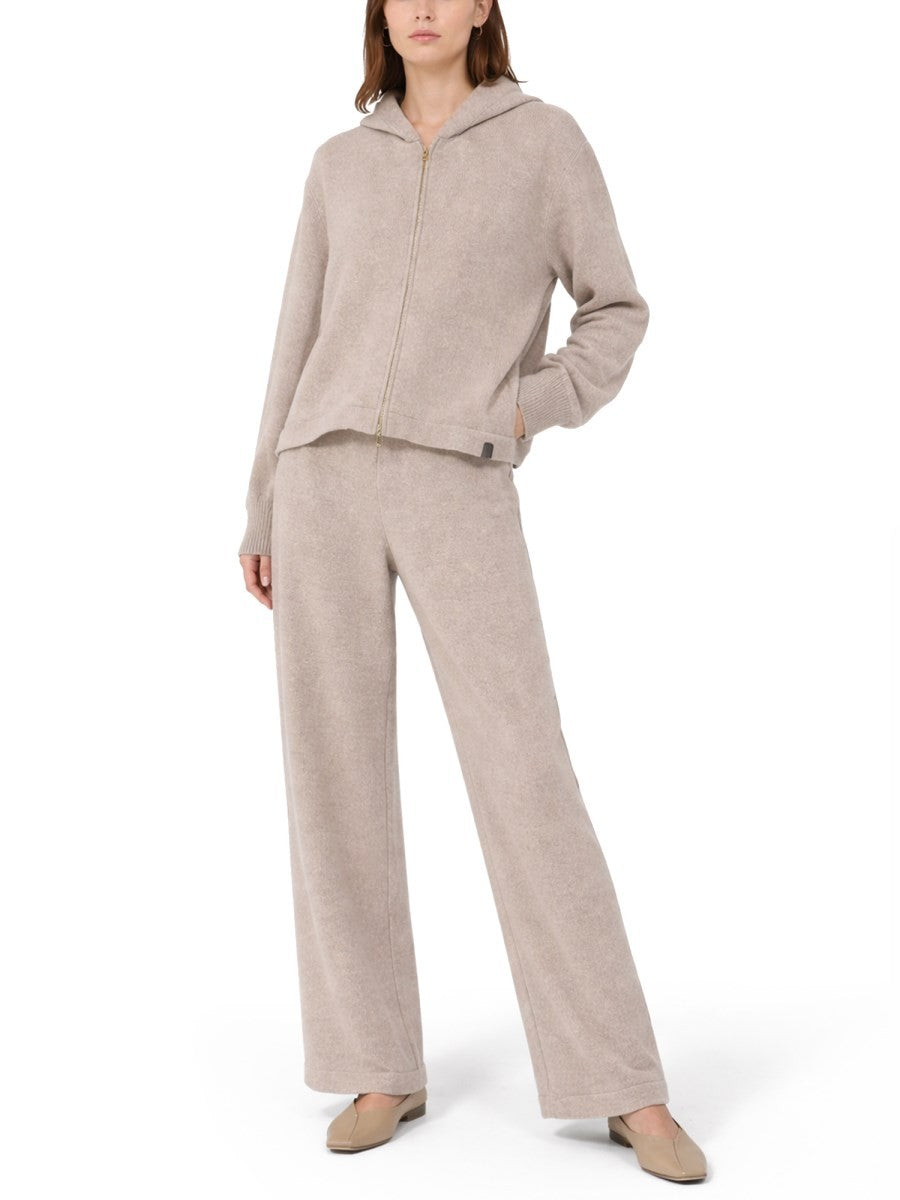 Max Mara Women's Cashmere and Wool Fleece Pants Beige
