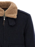 Brunello Cucinelli Cashmere Bomber Beaver Blue, view 3