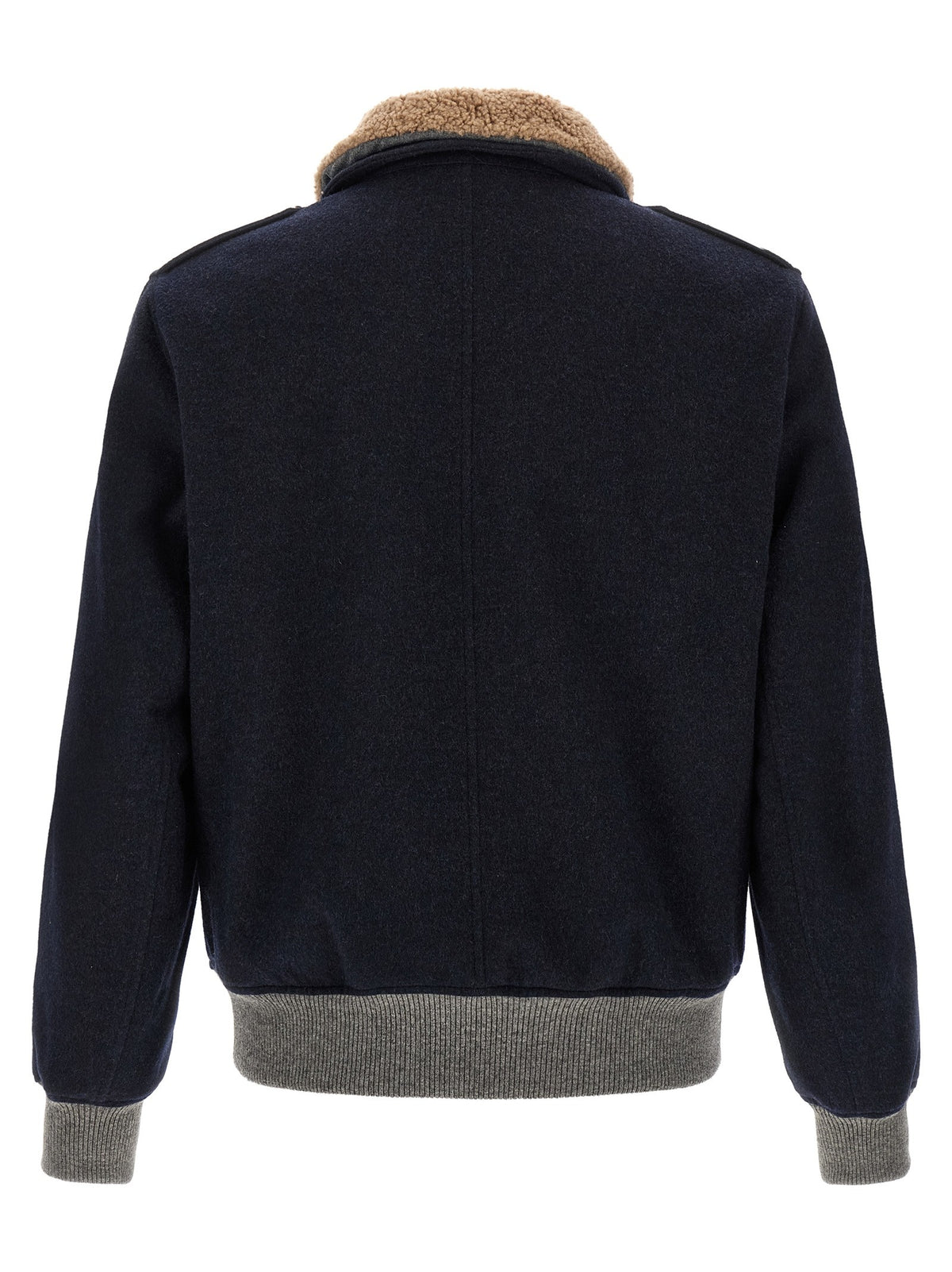Brunello Cucinelli Cashmere Bomber Beaver Blue, view 2