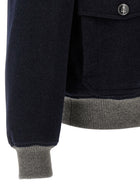 Brunello Cucinelli Cashmere Bomber Beaver Blue, view 4