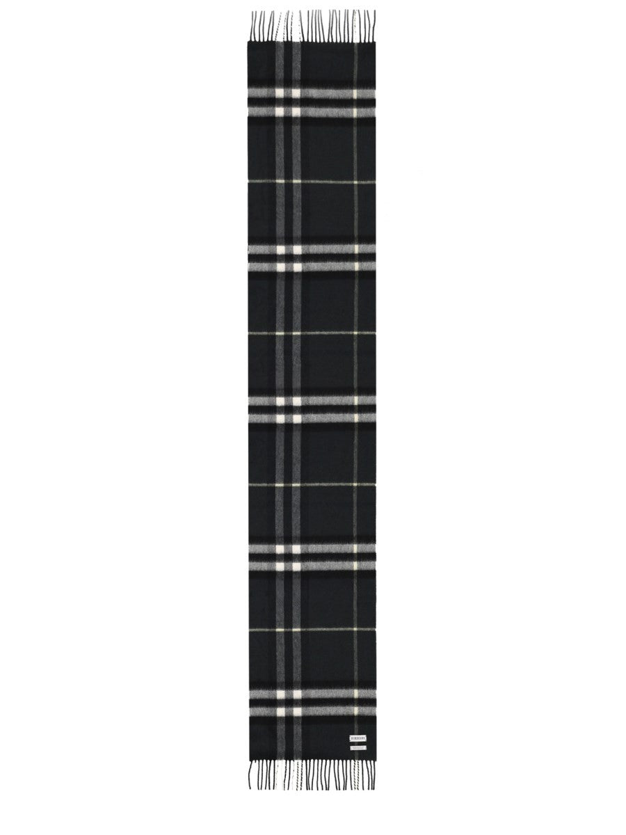 Burberry Men's Cashmere Check Scarf Black