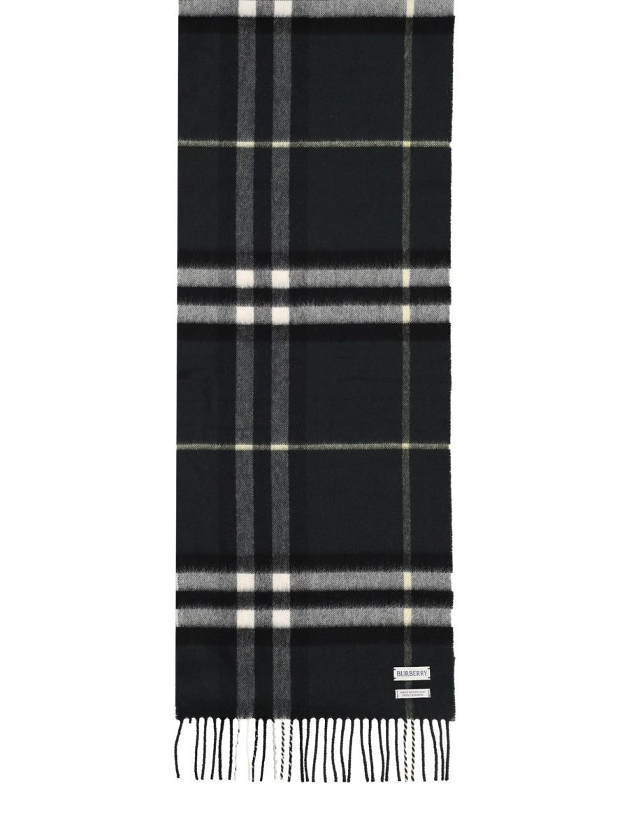 Burberry Men's Cashmere Check Scarf Black