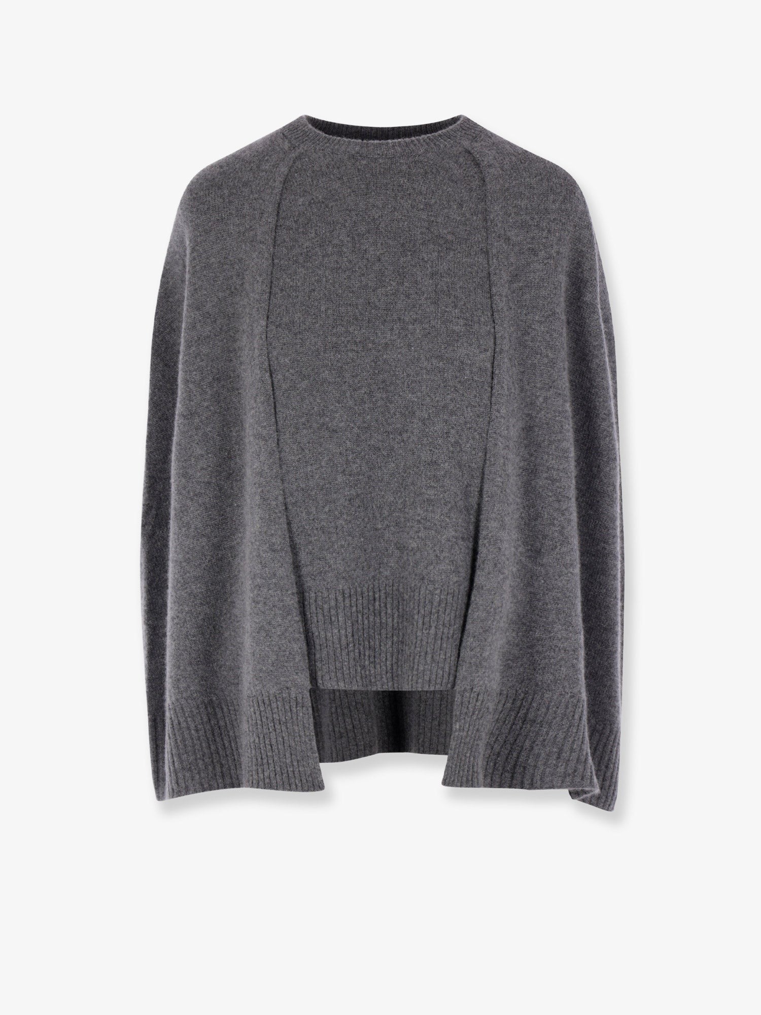 Toteme Women's Cashmere Crew Cape Knit Grey Toteme