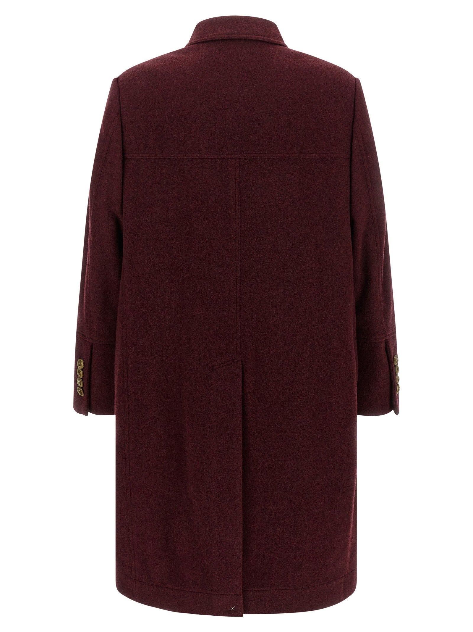 Brunello Cucinelli Cashmere Double Breasted Coat Red