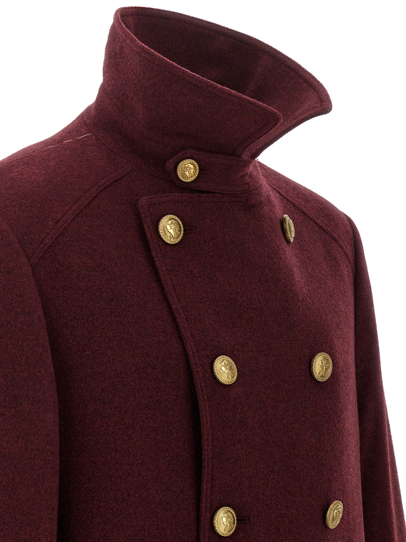 Brunello Cucinelli Cashmere Double Breasted Coat Red