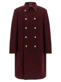 Brunello Cucinelli Cashmere Double Breasted Coat Red