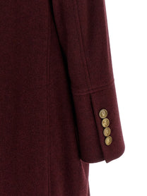 Brunello Cucinelli Cashmere Double Breasted Coat Red