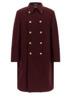 Brunello Cucinelli Cashmere Double Breasted Coat Red