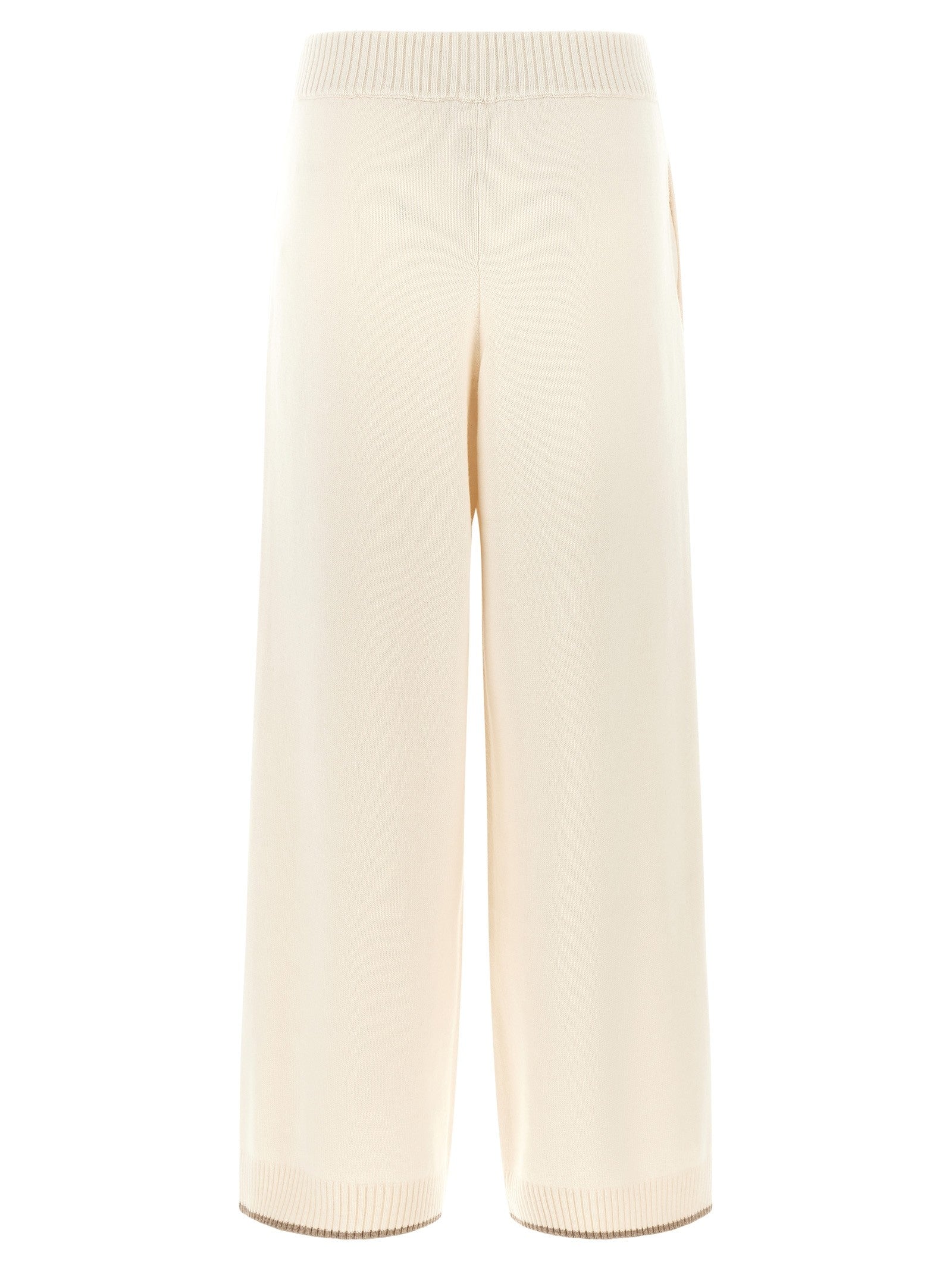 Brunello Cucinelli Cashmere Knit Pants White