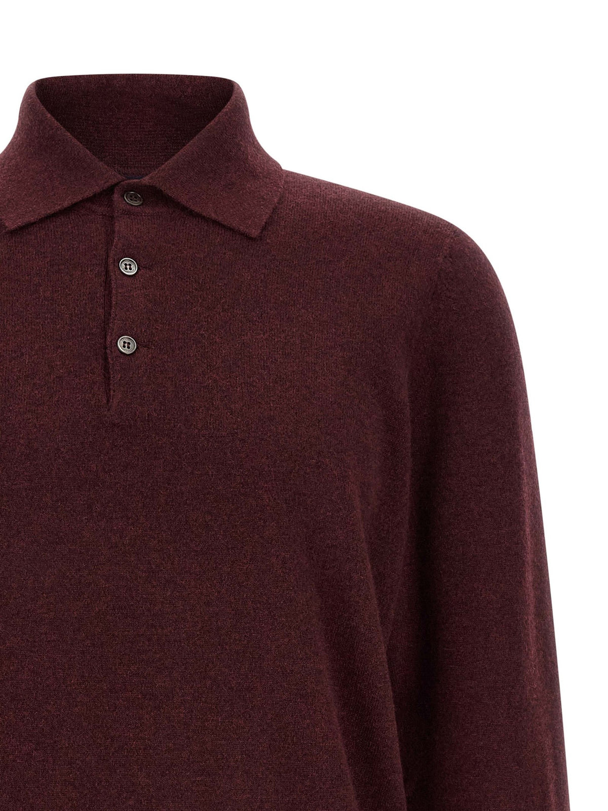 Brunello Cucinelli Cashmere Knit Polo Shirt Red