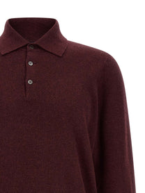 Brunello Cucinelli Cashmere Knit Polo Shirt Red