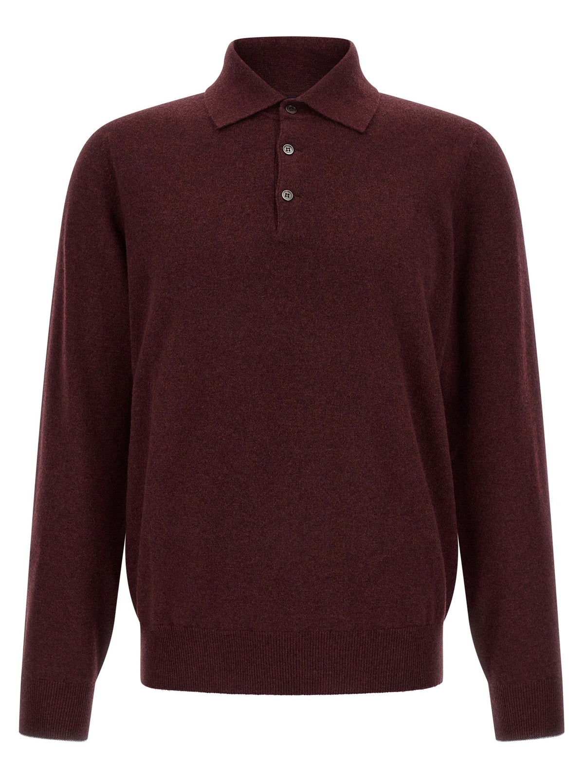 Brunello Cucinelli Cashmere Knit Polo Shirt Red
