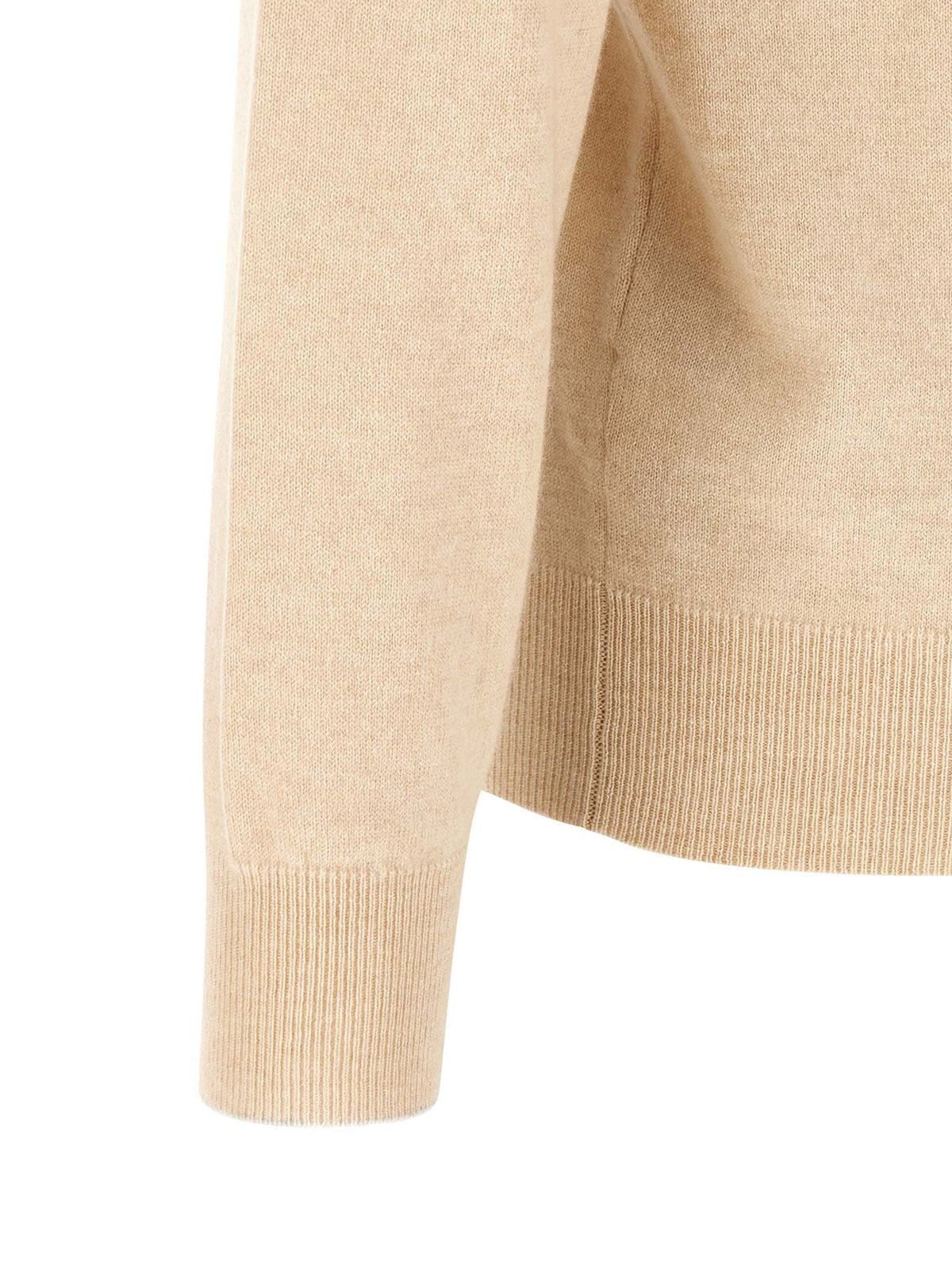Brunello Cucinelli Cashmere Knit Polo Shirt Beige, view 4