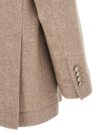 Brunello Cucinelli Cashmere Panama Blazer Beige, view 4
