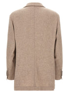 Brunello Cucinelli Cashmere Panama Blazer Beige, view 2