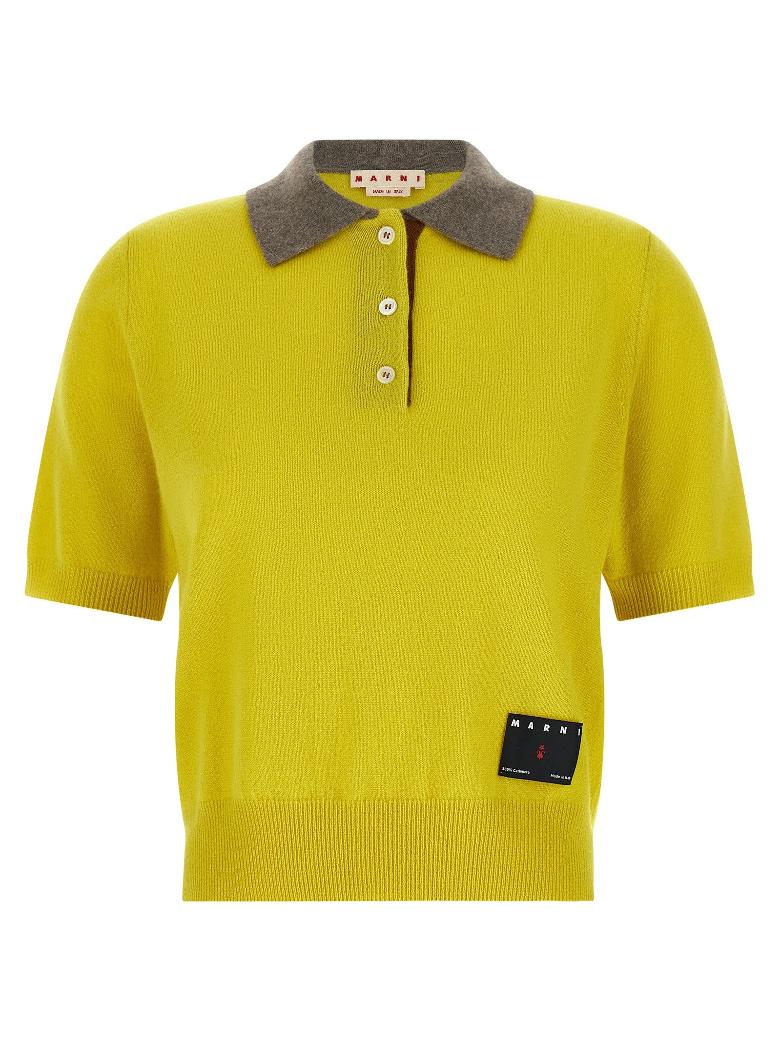 Marni Cashmere Polo Shirt Yellow
