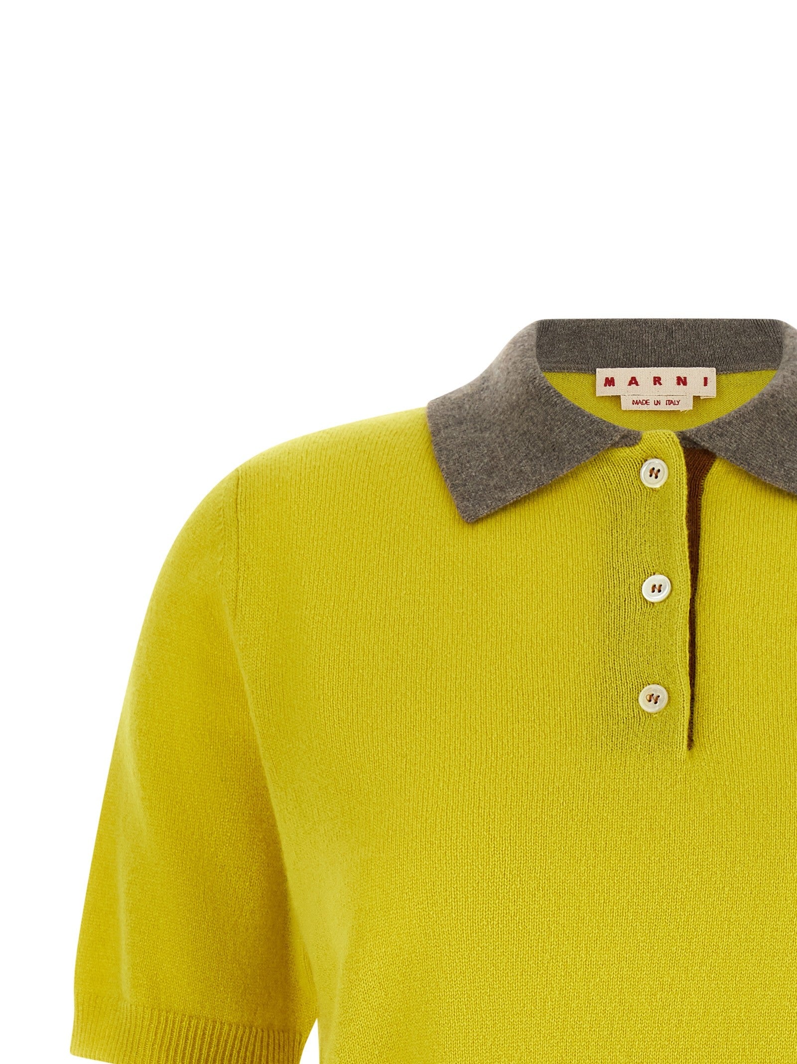 Marni Cashmere Polo Shirt Yellow
