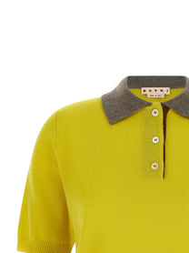 Marni Cashmere Polo Shirt Yellow