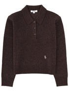 Sporty &amp; Rich Unisex Cashmere Polo Shirt Brown