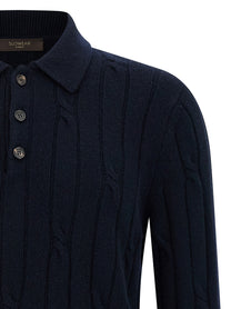 Zanone Cashmere Polo Shirt Blue