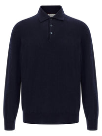 Brunello Cucinelli Cashmere Polo Shirt Blue