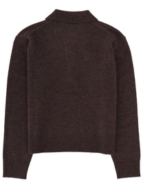Sporty &amp; Rich Unisex Cashmere Polo Shirt Brown, view 2