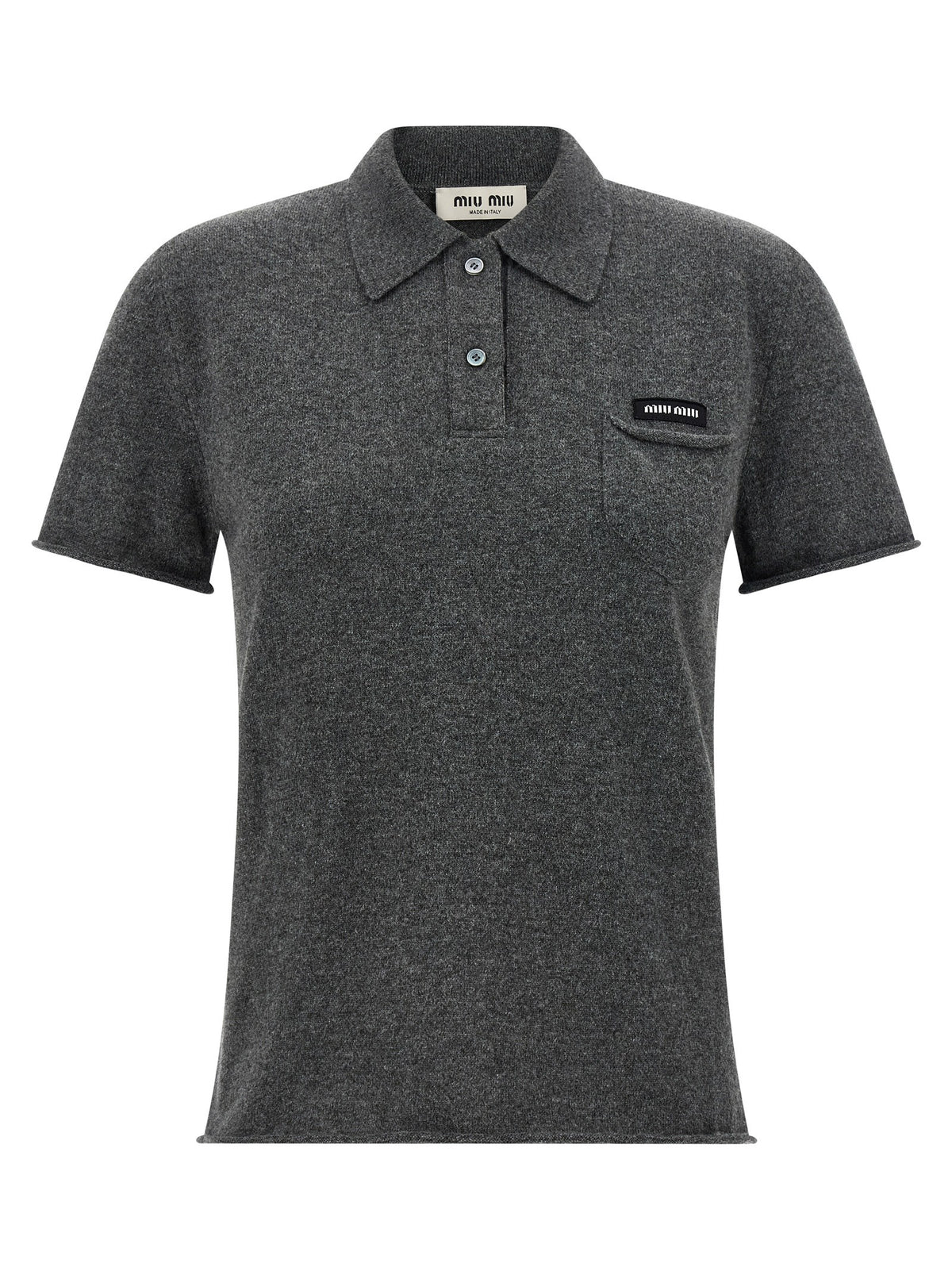 Miu Miu Cashmere Polo Shirt Grey