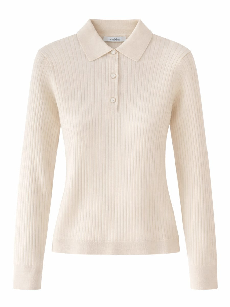 Max Mara Women's Cashmere Polo Shirt White