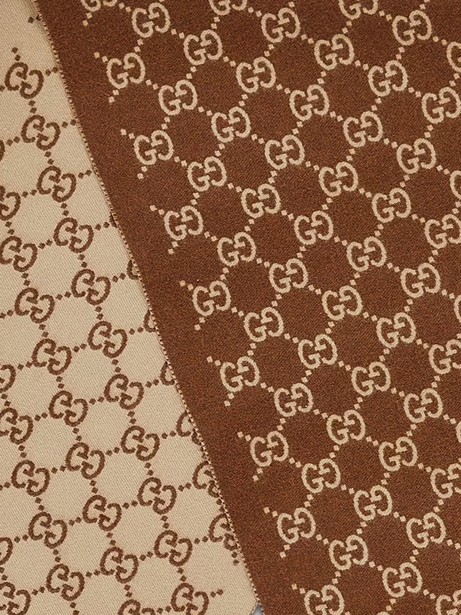 Gucci Unisex Cashmere Scarf Beige