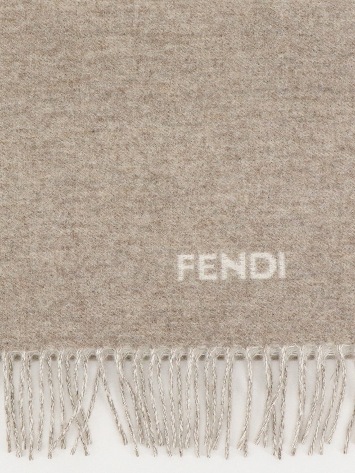 Fendi Men's Cashmere Scarf White
