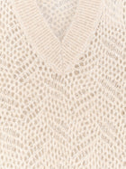 Brunello Cucinelli Women's Cashmere Sweater White, view 3