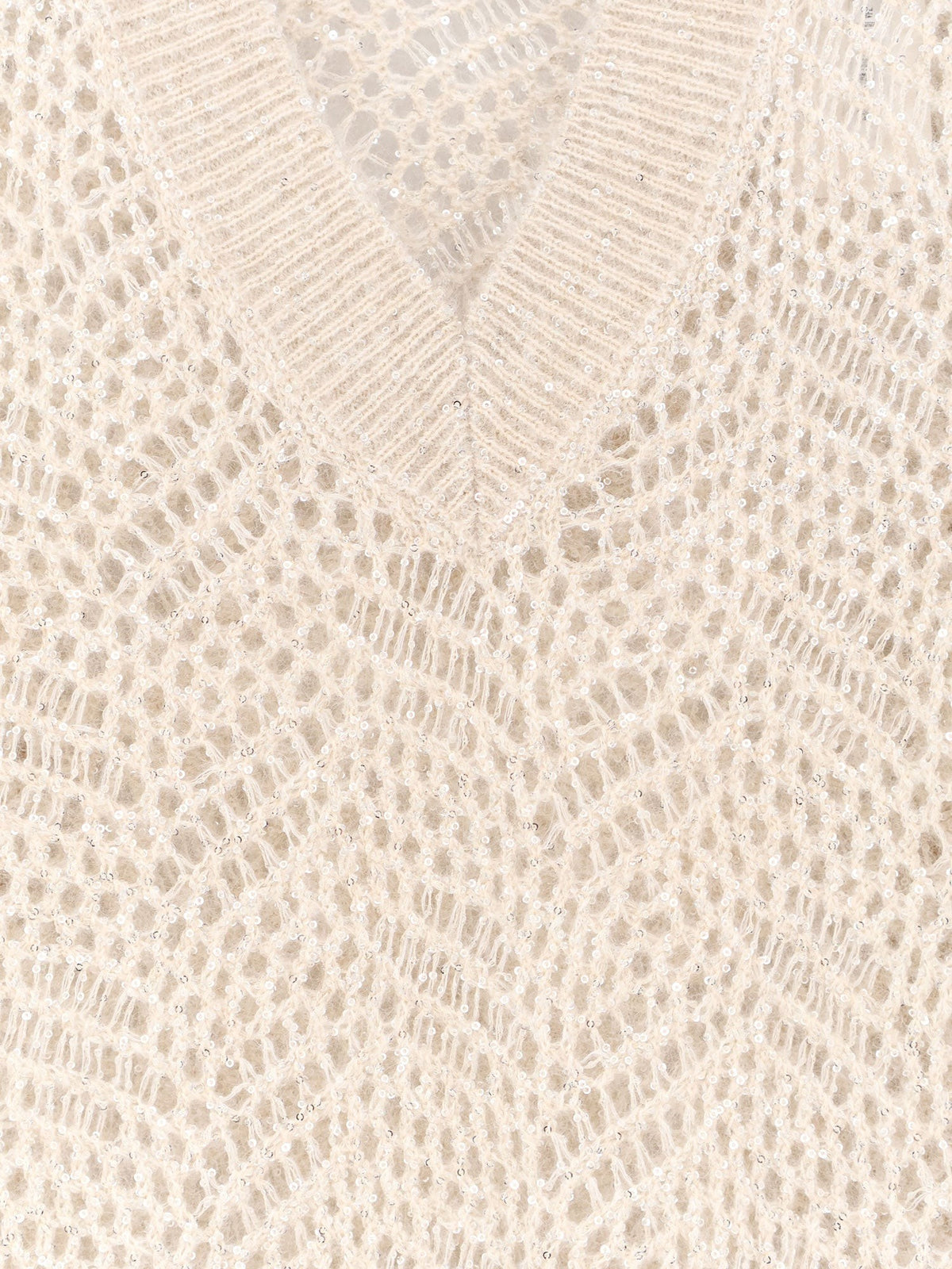 Brunello Cucinelli Women's Cashmere Sweater White, view 3
