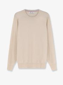 Brunello Cucinelli Men's Cashmere Sweater White