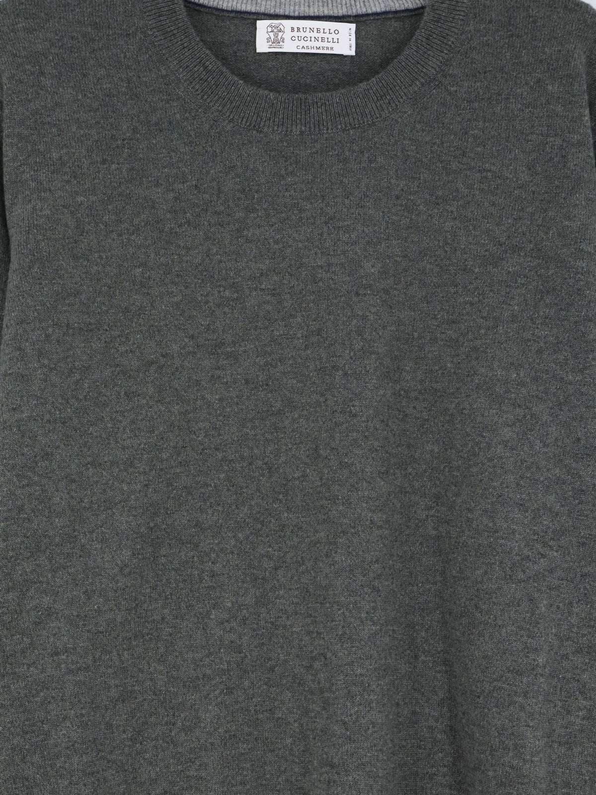 Brunello Cucinelli Men's Cashmere Sweater Grey, view 3