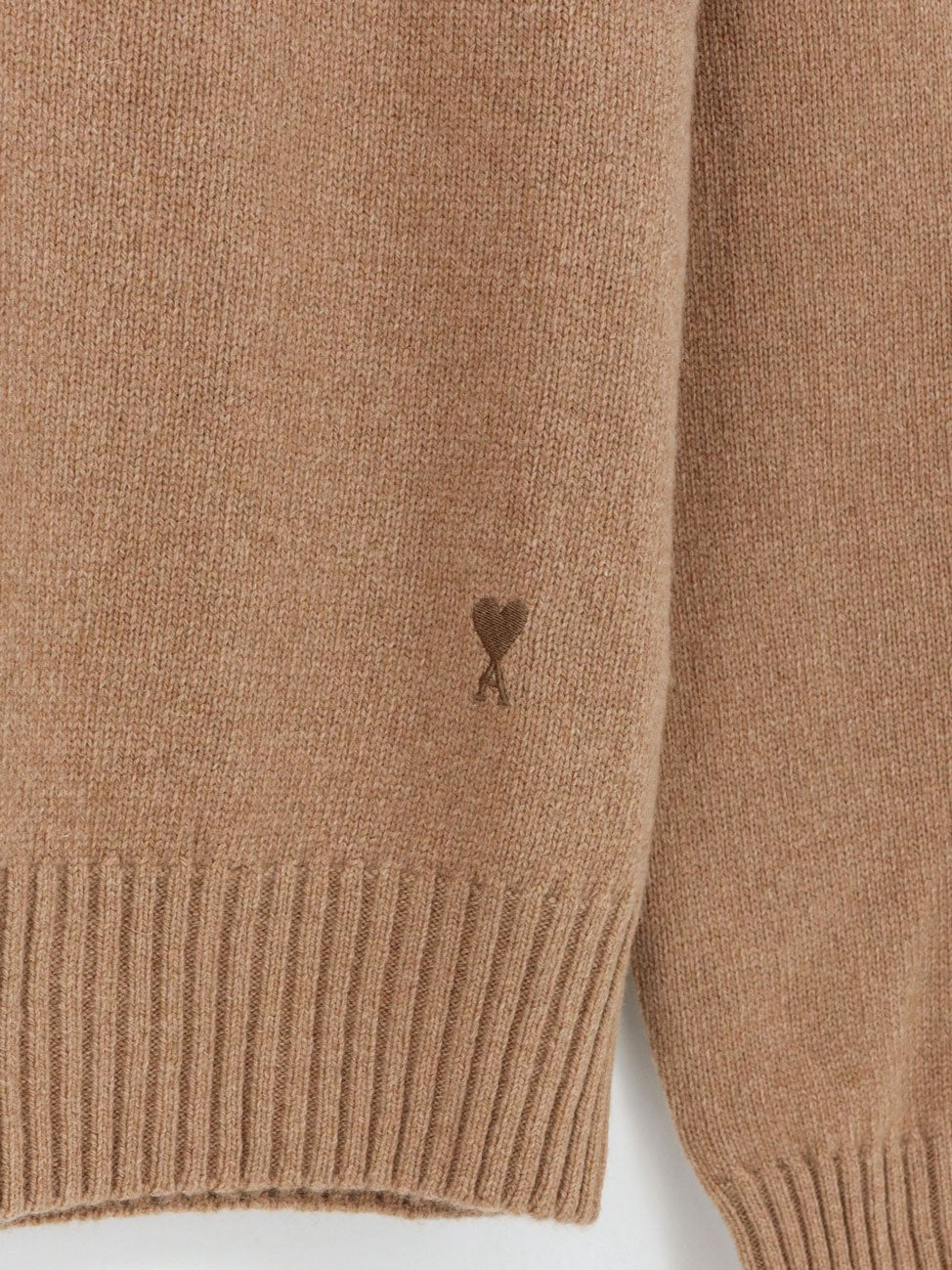 Ami Paris Men's Cashmere Sweater Beige