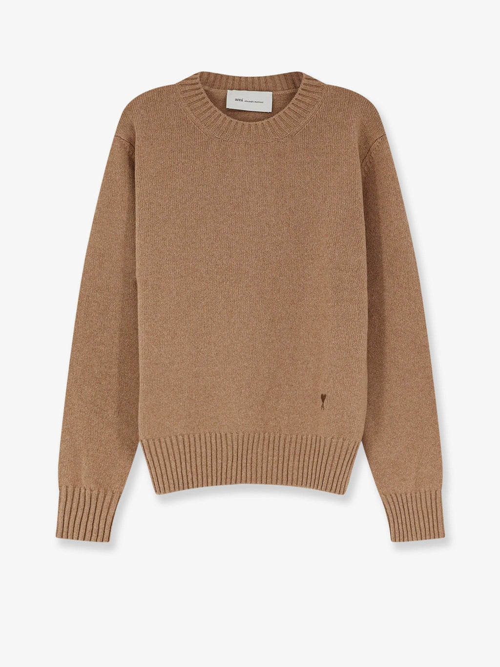 Ami Paris Men's Cashmere Sweater Beige