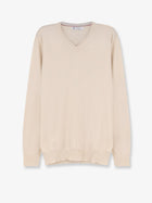 Brunello Cucinelli Men's Cashmere Sweater White