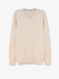 Brunello Cucinelli Men's Cashmere Sweater White
