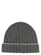 Brunello Cucinelli Cashmere Turn up Beanie Grey, view 2